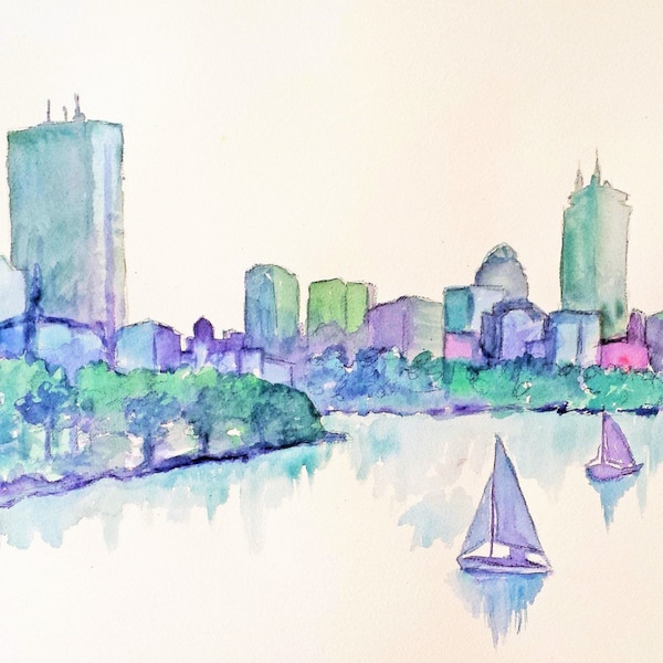 Boston Original Watercolor - Etsy