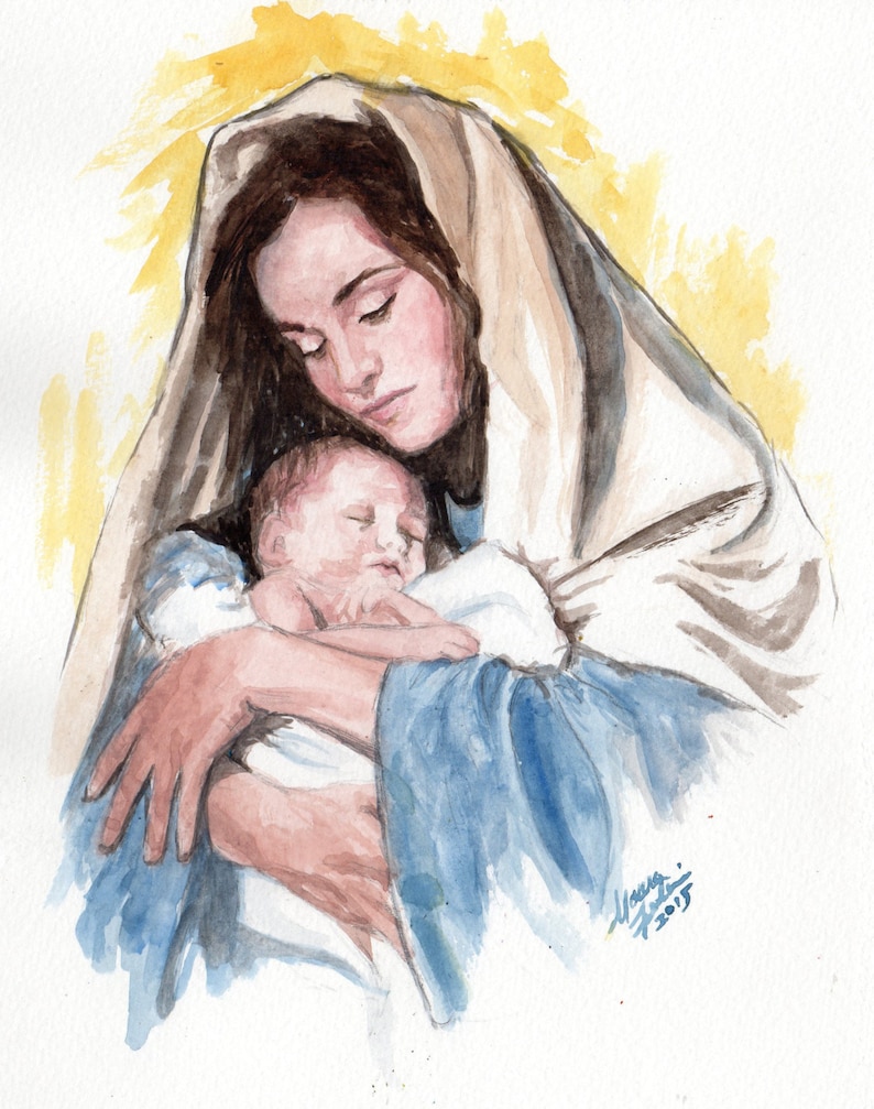 Fine Art Print of Mary & Baby Jesus Etsy
