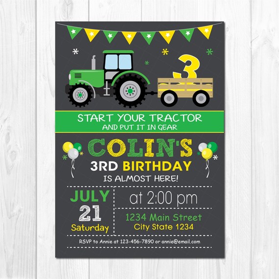 Invitation Danniversaire De Tracteur Partie De Tracteur Etsy Invitation Danniversaire De Tracteur Partie De Tracteur Etsy