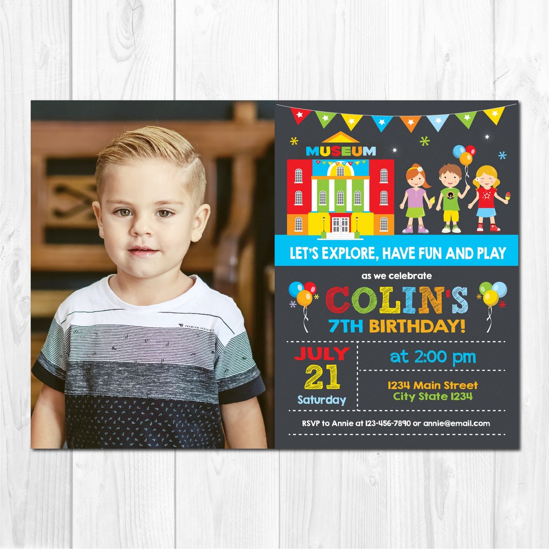 Children's Museum Birthday Invitation, Science Museum Invitation, Photo