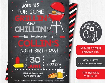 Barbecue Invitation Etsy Barbecue Invitation Etsy