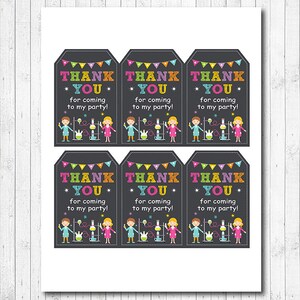 Mad Science Thank you tags, Birthday Favor tags, INSTANT DOWNLOAD image 2