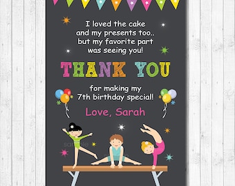 Little Tumblers, Birthday Thank you Card, Digital Printable File