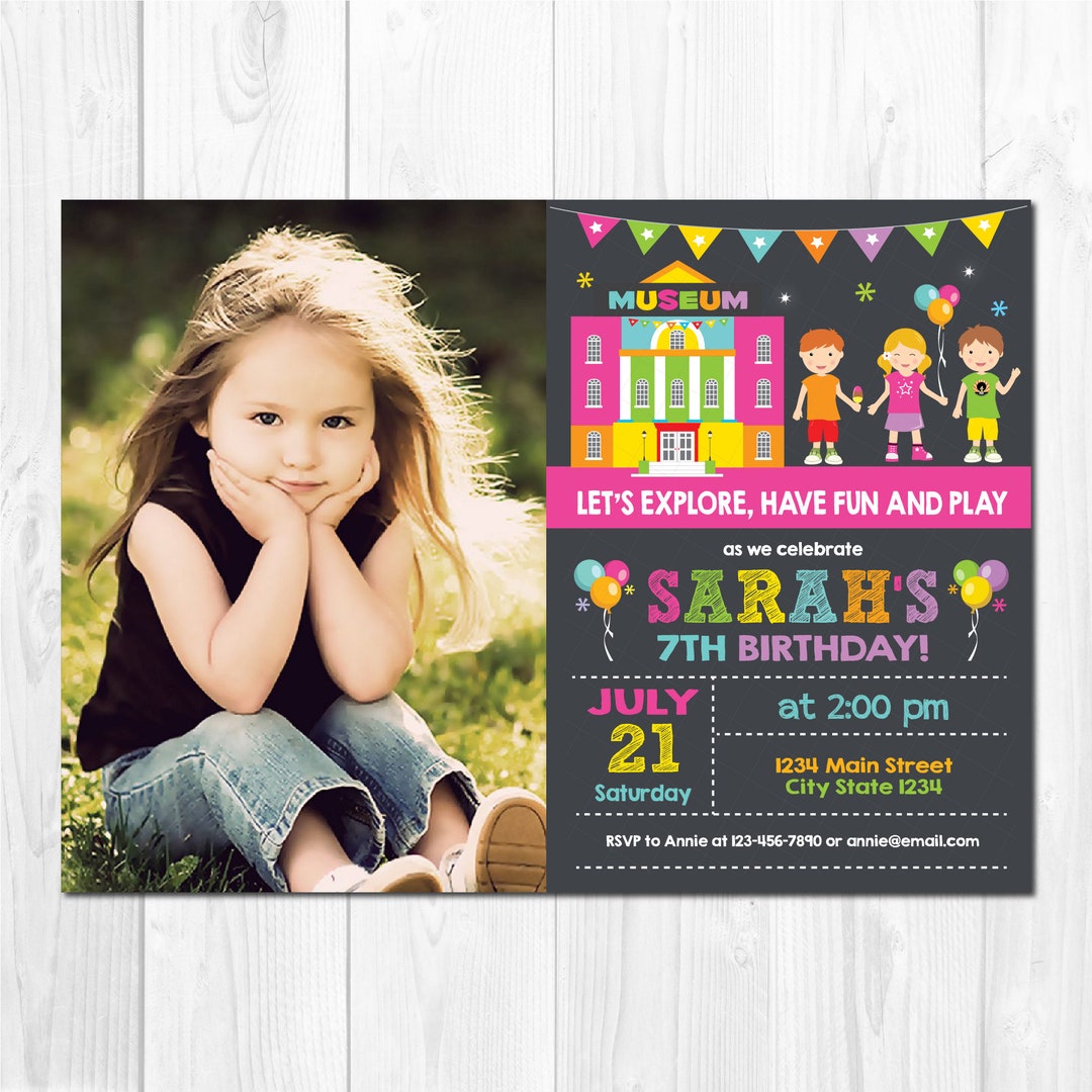 Children's Museum Birthday Invitation, Science Museum Invitation, Photo