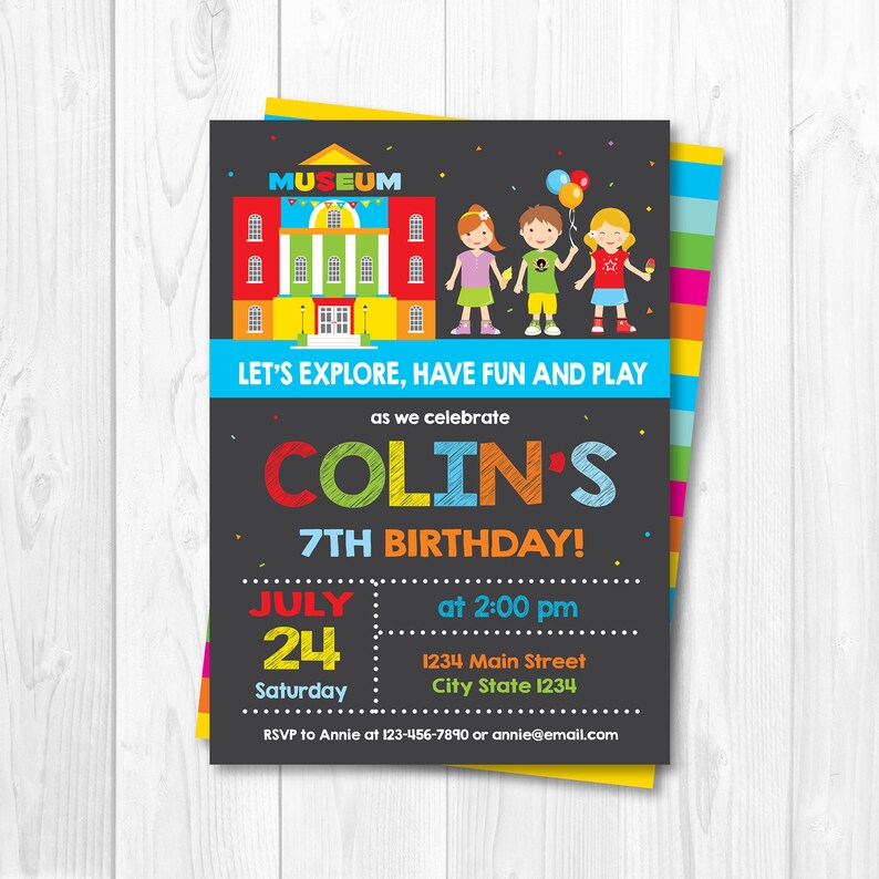 Editable Children's Museum Birthday Invitation Science Etsy