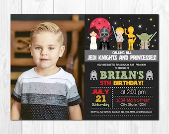 Star Wars Birthday Invitation, Star wars party, Custom Photo invitation, Boys Birthday, Digital Printable invitation