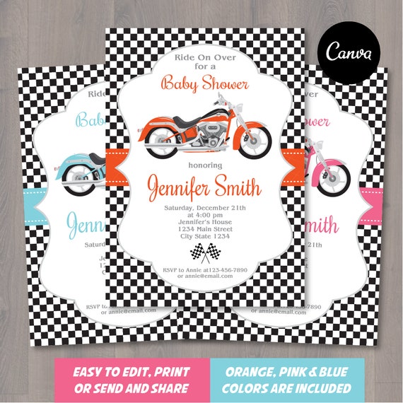 Motorcycle themed cheap baby shower