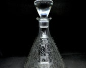 Rare Baccarat crystal cognac carafe Engraved with deer decor