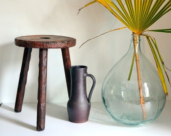 vintage wooden tripod stool 1950s