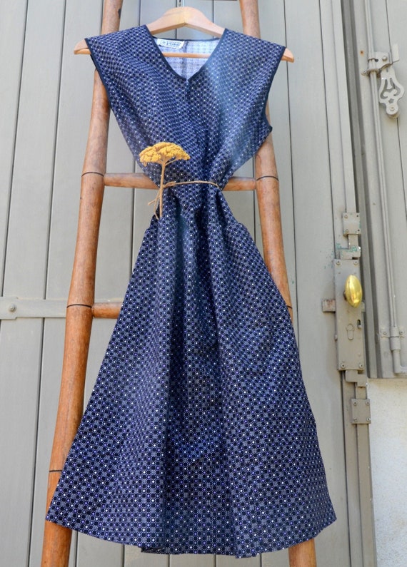 apron 1950 vintage French work dress