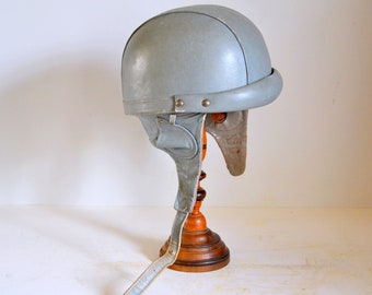 Vintage-Motorradhelm aus Leder, Französisch, 1950