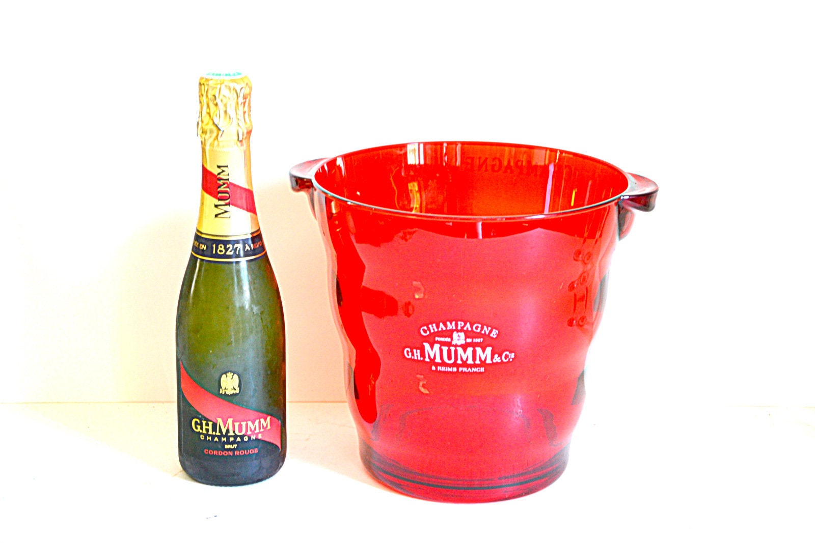 Wat dan ook tolerantie Mart Rode Champagne Emmer Plexiglas C.H BMM Franse Vintage - Etsy België