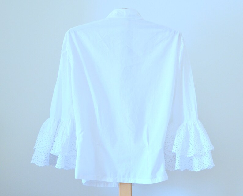 vintage white blouse french 1950 boho chic
