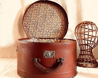 ヴィンテージのフランス製帽子ケース、1930年代、アールデコ調