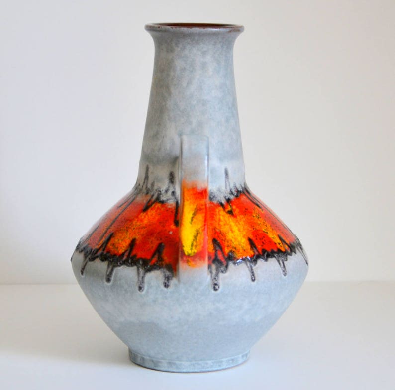Vase Vintage West Germany - Style Lava Des Années 50-60 - Céramique Keramik Pottery - Occasion