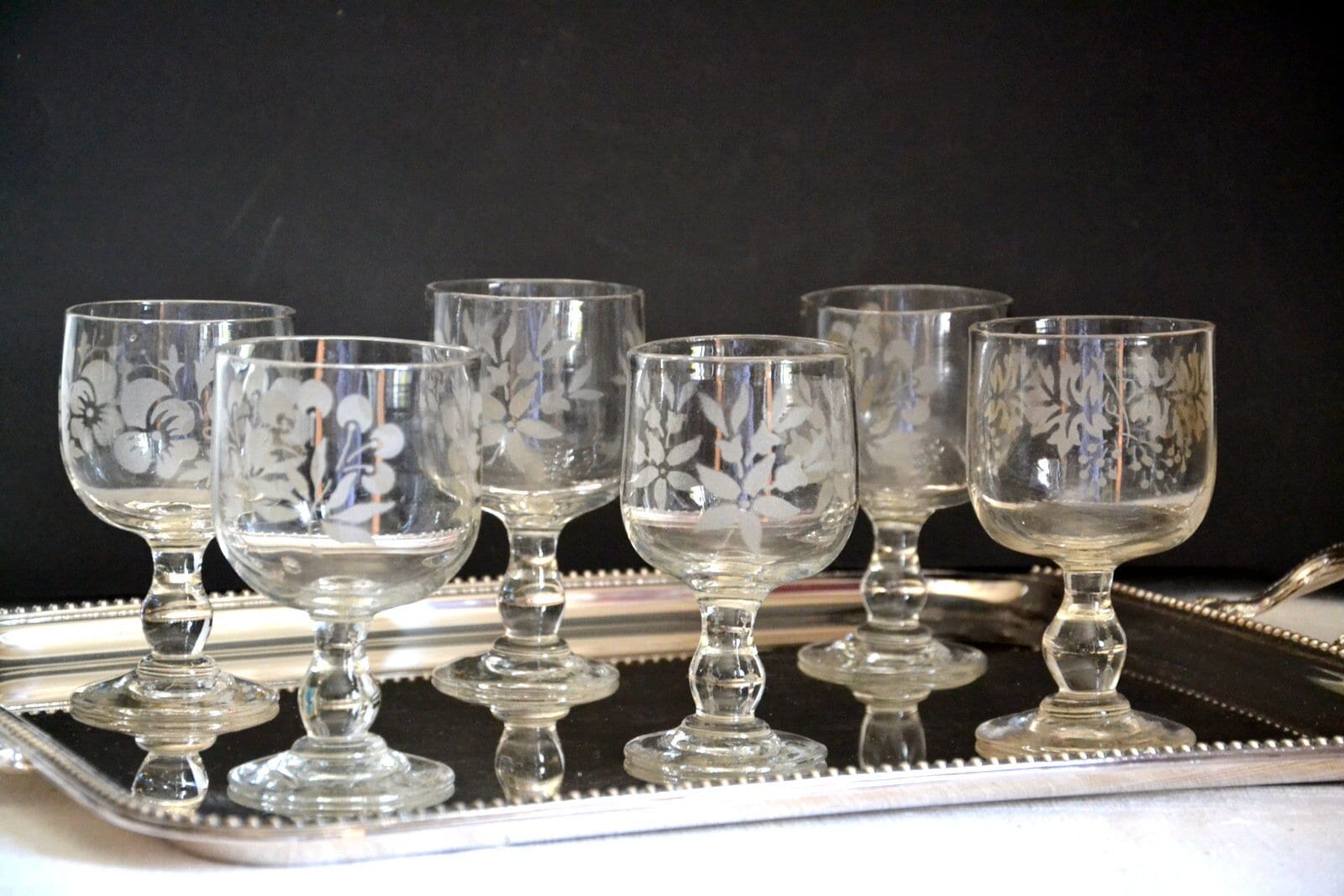 Six antique French wine glasses – Chez Pluie