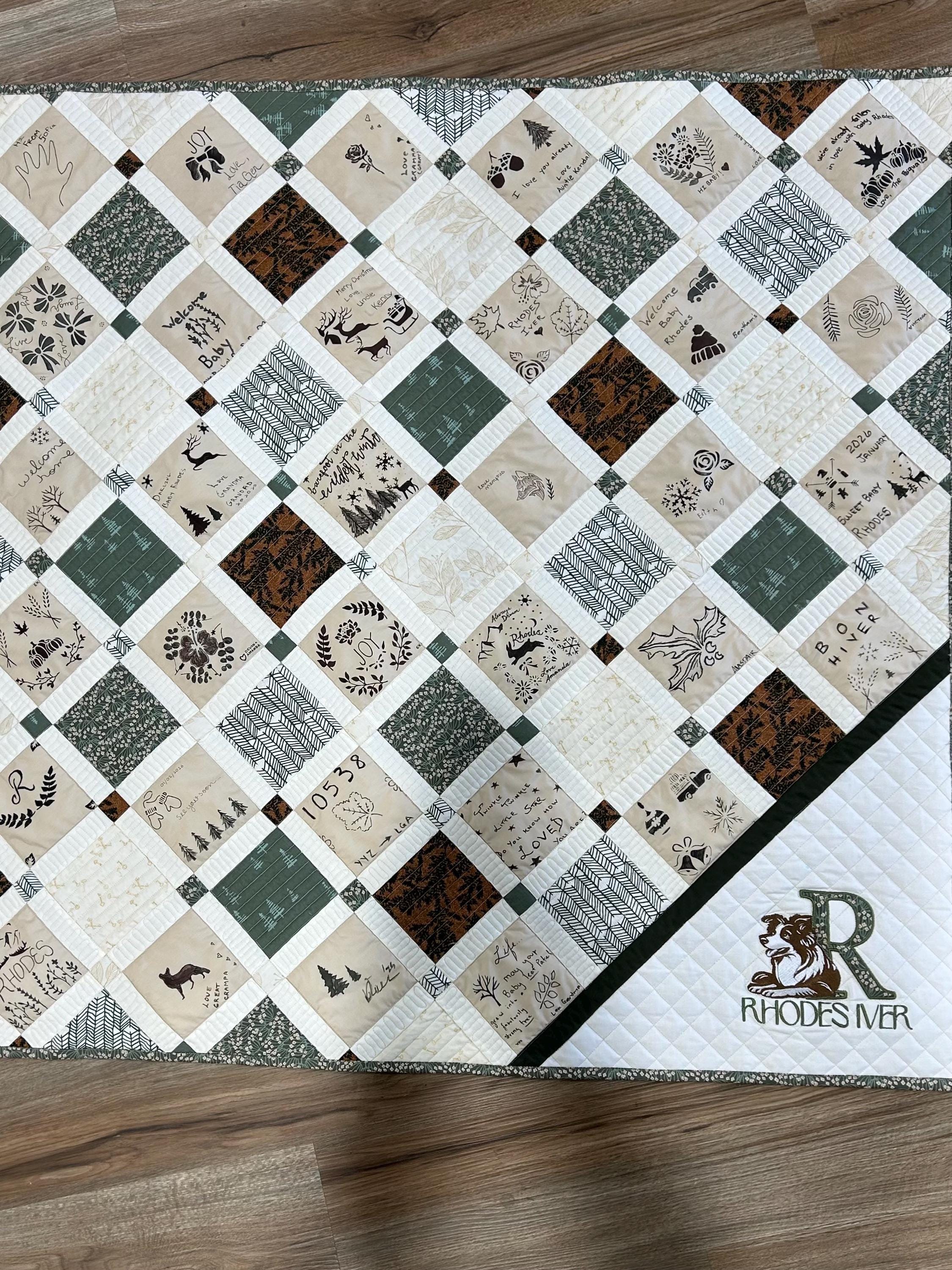 Sashed On Point Signature Quilt