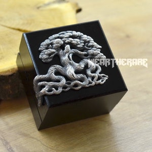 Tree Wedding Ring Box,Yggdrasil  Jewelry Box, Ring Box For Engagement,Proposal ring box IN Norse style