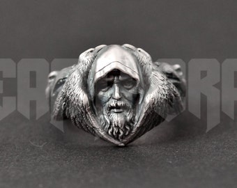 Norse Odin Viking Ring Scandinavian Norse Jewelry Raven Wolf ring
