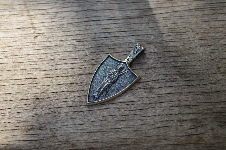 St.Andrew Protect Me Saint Shield 925 Sterling Silver | Etsy
