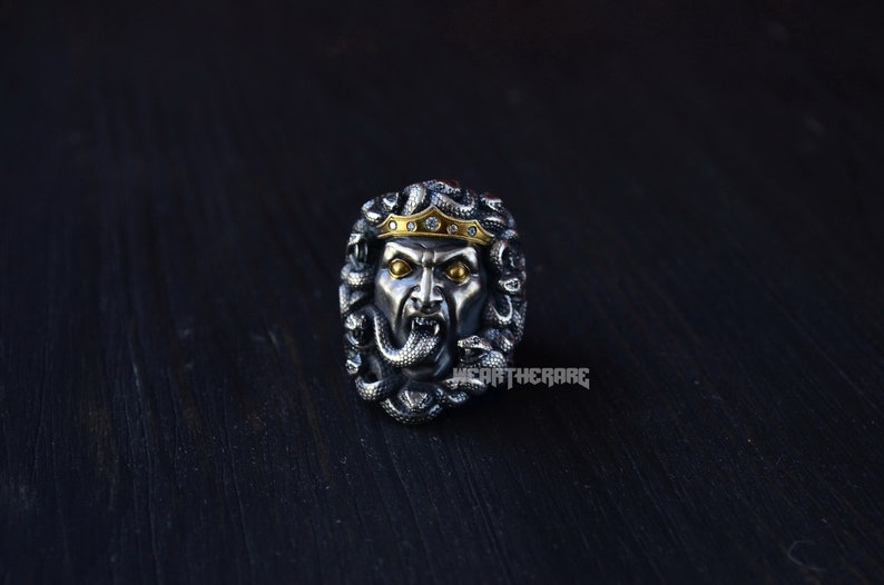 Medusa Gorgon Silver Ring
