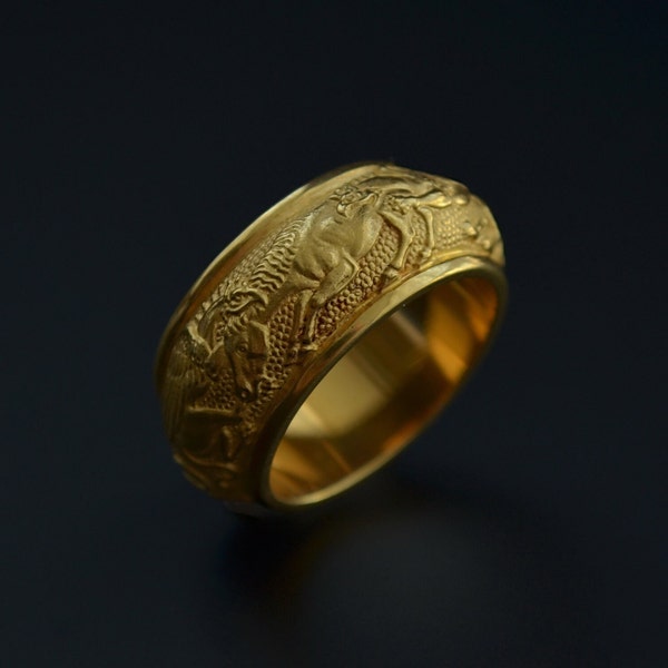 Solid Silver Scythian Ring