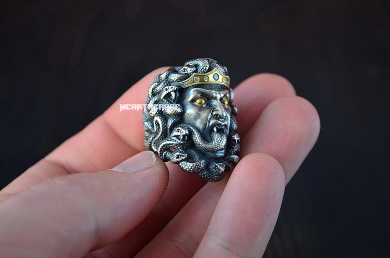 Medusa Gorgon Silver Ring