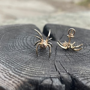 Spider Gold  Earrings ,  Stud earrings,  Arachnids Jewelry
