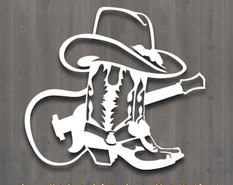 Cowboy Boots #3 Hat Cowgirl Up Funny Cute Horse Car Decal Window Vinyl Sticker