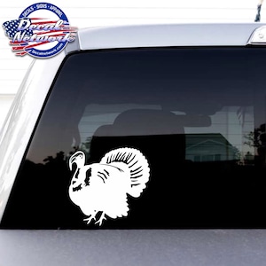 Turkey Gobbler Hunting set of 2 right / left facing vinyl decals window sticker vehicle glass