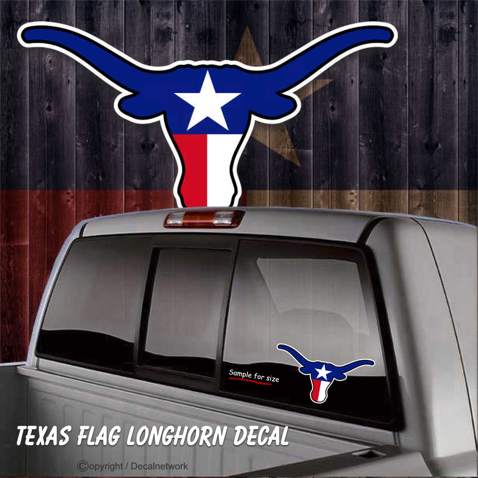 Texas Flag Longhorn decal 5x 9.5 car window decal Etsy