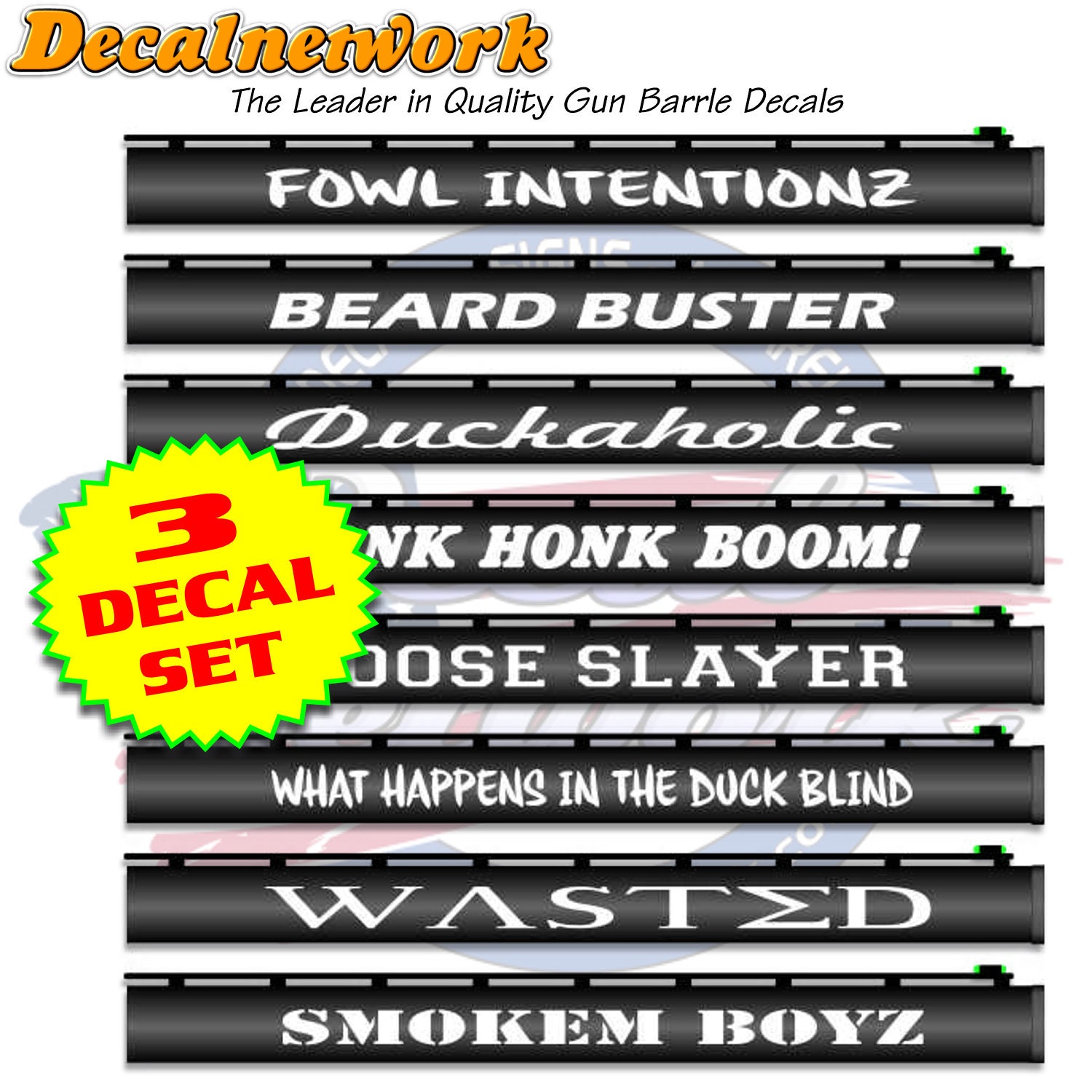 Sticker Gun Custom Shotgun Barrel Decals - Personalized Text Vinyl Stickers Set Of 3 Personalized Firearm Decals