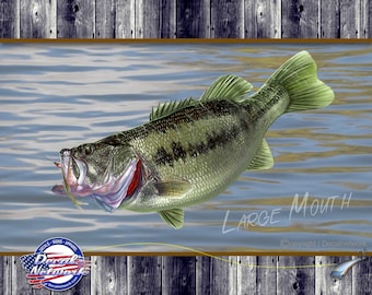 Full color large mouth bass vinyl decal multiple sizes for truck car suv window tumbler stickers