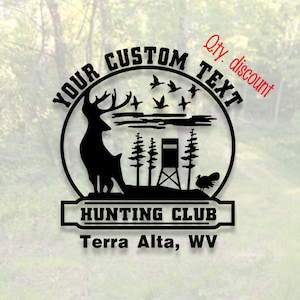Hunting Club custom text vinyl decal 6&quot; buy 2 get 40% off