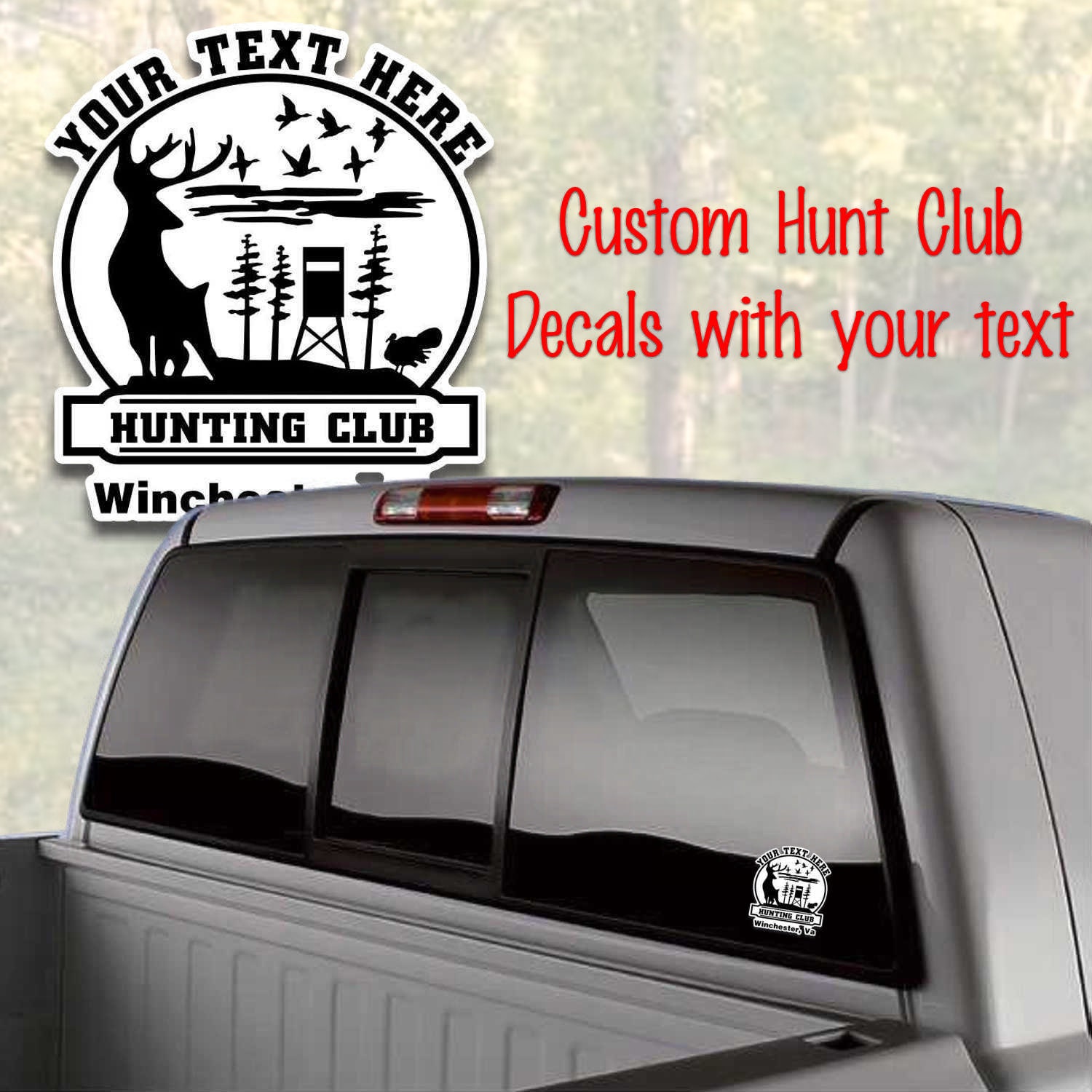 Hunting Club Decals Custom Printed With Your Text Choose Your | Etsy