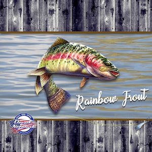 Rainbow Trout vinyl fish decal full color 7.5&quot;x 7.5&quot; truck car suv window sticker