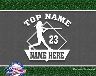 Softball Diamond Batter team vinyl decal Personalized sports team sticker 5.5"x 5.5" buy 2 get 40% off