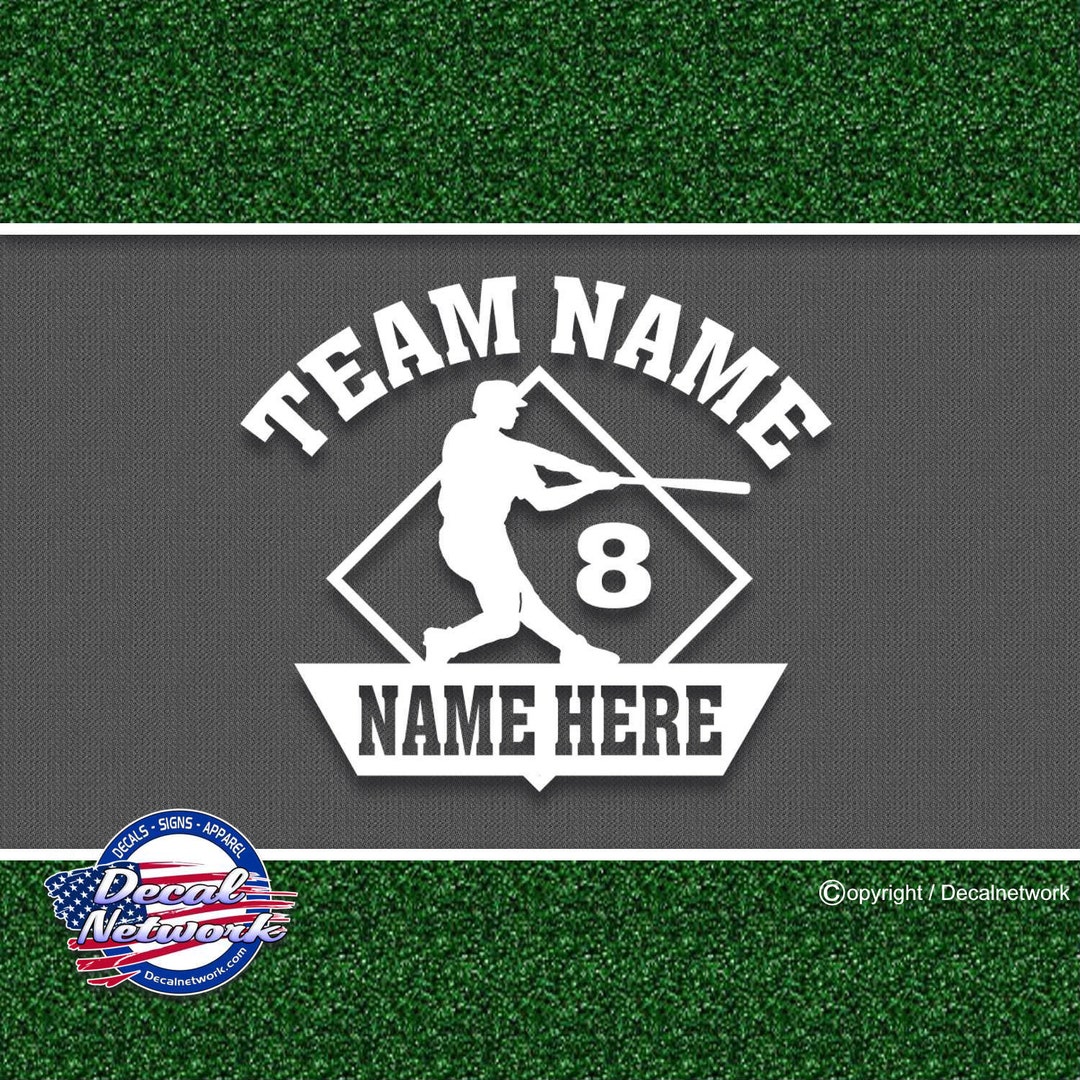 Baseball Team Player Batter Diamond Decal Personalized Sports Team ...