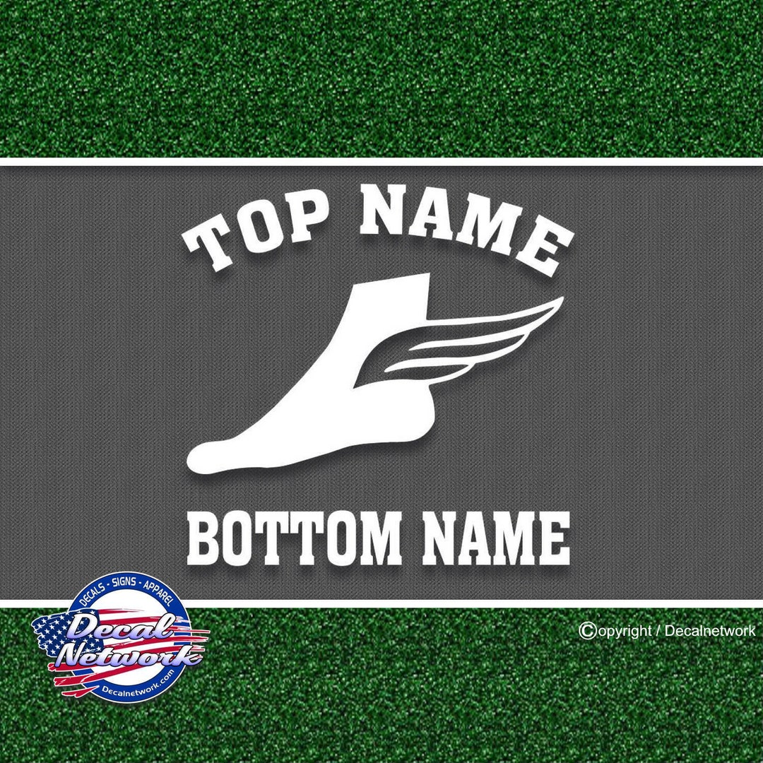 Track Team Wing Foot Window Decal Personalized Sports Team Sticker 5.5 ...
