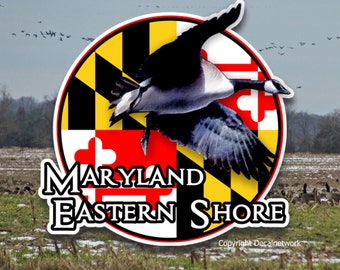 6"x 6" Maryland Flag Eastern Shore Goose vinyl decal car truck suv stickers