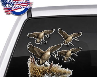 Geese Ducks Tolling Marsh Vinyl Decal 10" x 10" hunting Waterfowl Sticker car truck vehicle glass will stick to any clean smooth surface