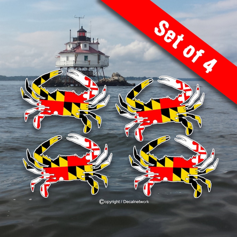 Maryland Flag blue crab vinyl decal car truck suv Etsy
