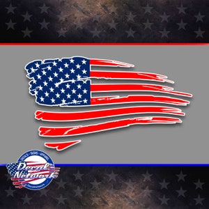 American flag decal patriotic sticker USA car decal large 10&quot;x 18&quot; vinyl window sticker