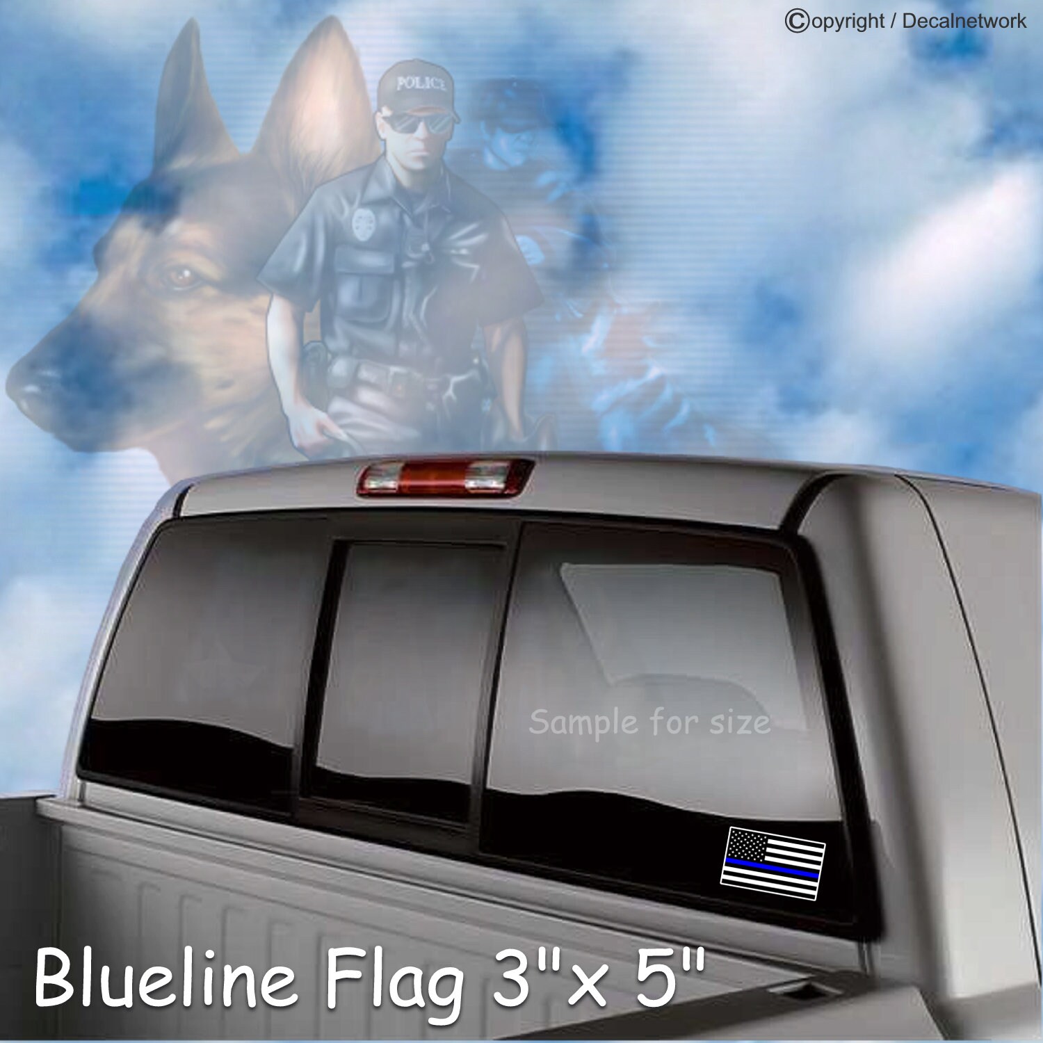Support Police Window Sticker Police, Support Law Enforcement, Blue Line, American Flag, Vinyl Decal ...