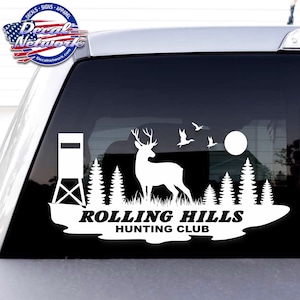 Hunting Club Deer scene custom personalized vinyl window decal sticker