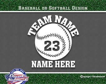 Softball Baseball Team Player decal Personalized sports team sticker 5.5"x 5.5" buy 2 get 40% off