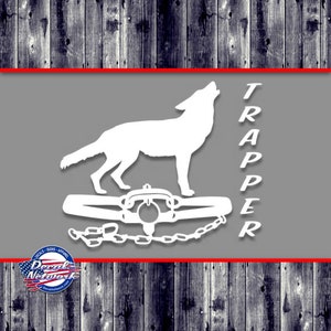 Coyote Trapper Vinyl Decal Trapping Design Truck Car Suv Window Sticker ...