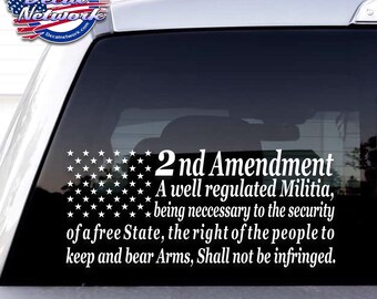 2nd Amendment American flag style vinyl decals 2A window sticker keep and bear arms