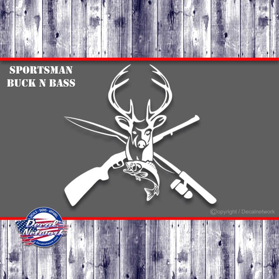 Sportsman Decal, Hunting, Fishing, Deer, Bass, Vinyl Decal