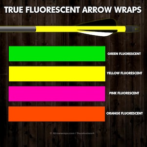 Bright Fluorescent color vinyl arrow wraps for archery